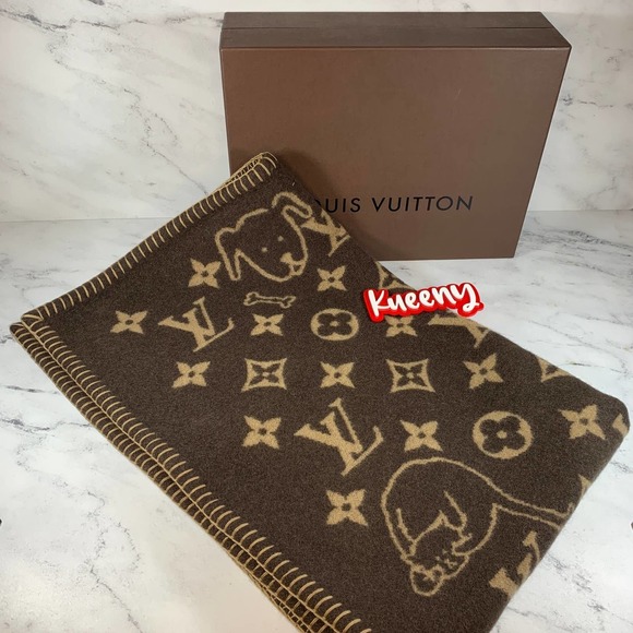 Louis Vuitton Catogram Blanket Lap Cashmere Grace Coddington Cats Throw Monogram - Picture 2 of 12